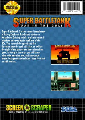 Garry Kitchen's Super Battletank - War in the Gulf (USA) box cover back